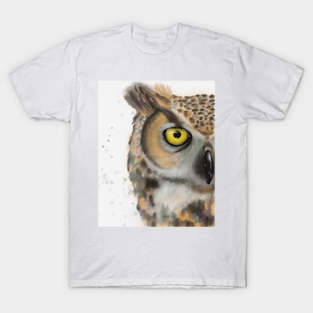 Owl watercolor portrait T-Shirt by RenattaZare